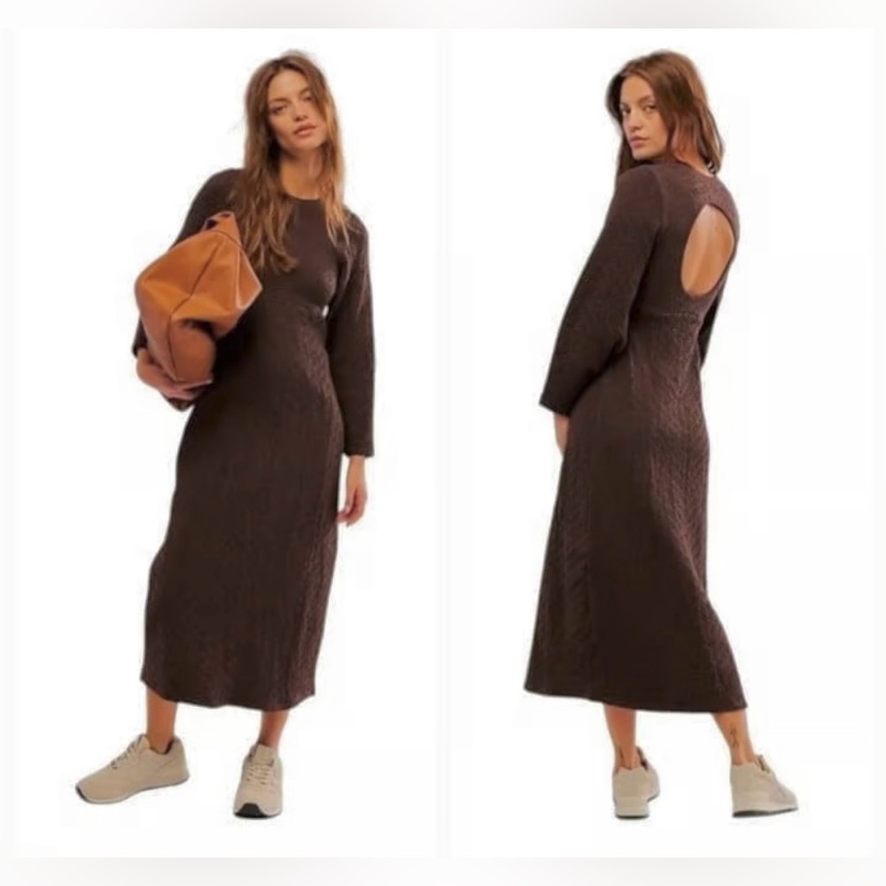Free People Gabby seamless dress in coconut shell brown size Medium/large